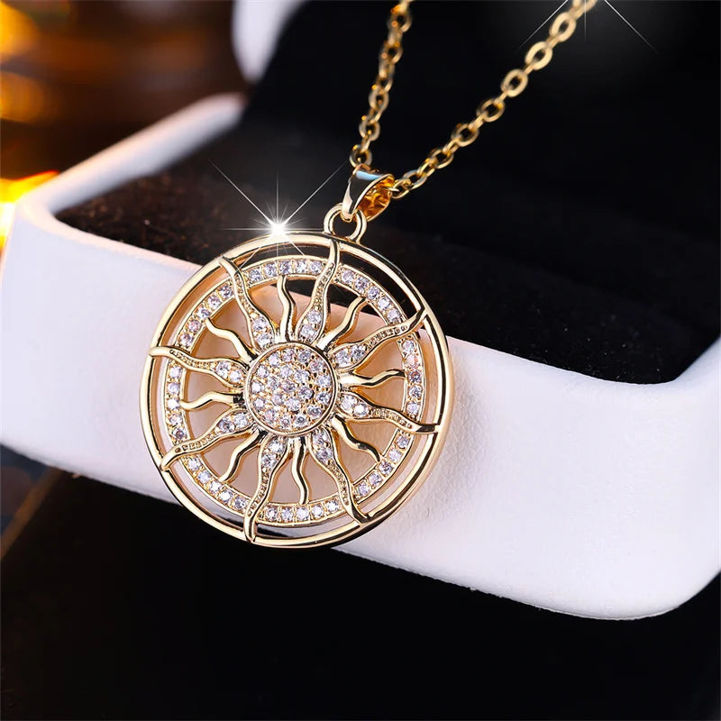 Golden Bloom Pendant Necklace