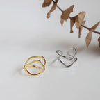 Gold Irregular V Geometry Ring