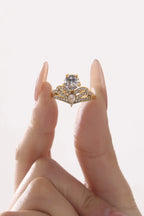 Golden Zircon Waterdrop Ring
